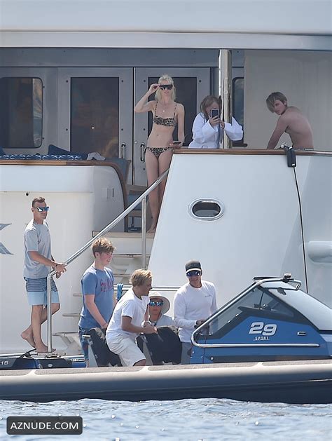 Claudia Schiffer Sexy Showing Off Her Toned Bikini Body In Portofino Aznude