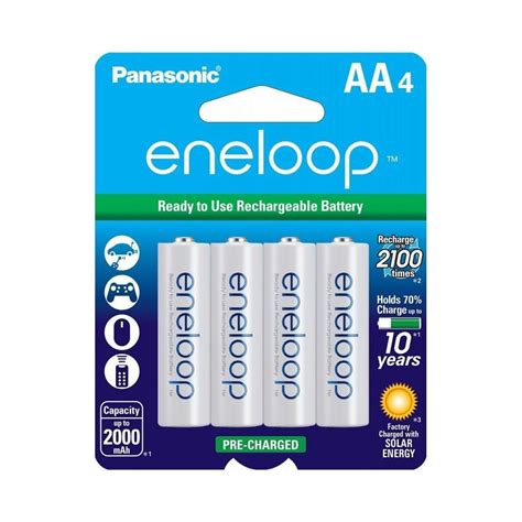 Panasonic Eneloop 2100 Cycle 4 Pack Aa Ni Mh Pre Charged Rechargeable