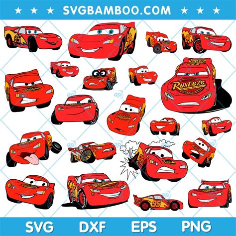 Disney Pixar Car Lightning McQueen SVG Bundle