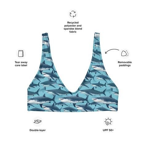Shark Bait Recycled Padded Bikini Top Ocean Flex Beach Wear