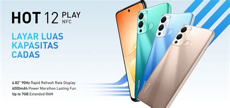 Jual Infinix Hot 12 Play NFC 4 64GB Blue Eraspace