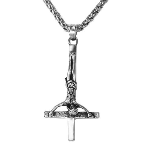 Upside Down/ Inverted of St. Peter Cross Pendant Necklace - Innovato Design