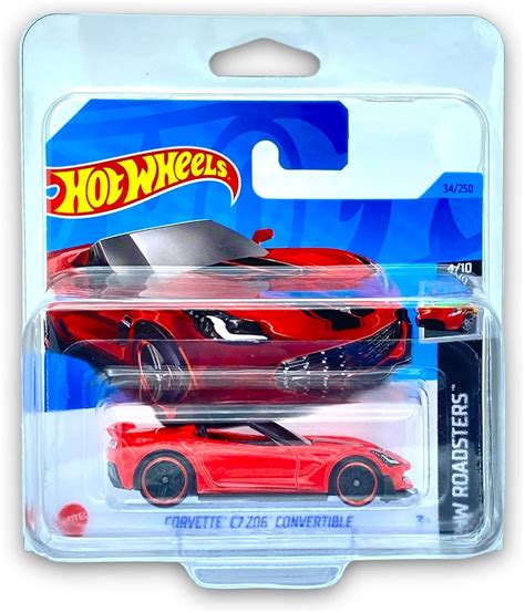 Hot Wheels Corvette C7 Z06 Convertble Red 4 10 HW Roadsters 2023 34 250 Short Card COMES