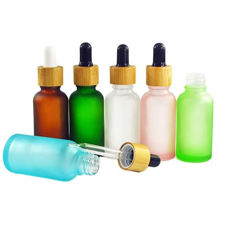 Cross Border Hot Sale Color Bamboo Dropper Pump Cap Glass Essential Oil Bottle Glass Dropper