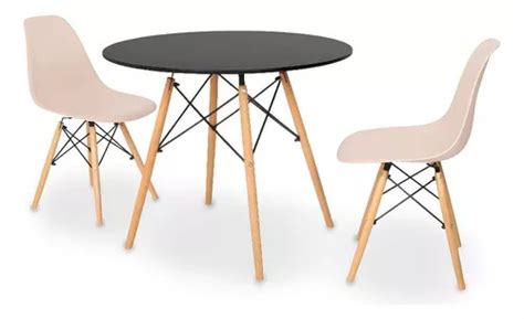 Kit Mesa Jantar Eiffel Cm Preta Cadeiras Eiffel Cor Nude Mercadolivre
