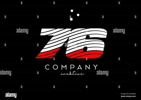 76 number logo with red white lines and dots. Corporate creative ...