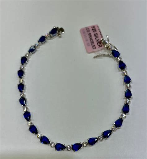Sterling Silver With White Topaz Bracelets