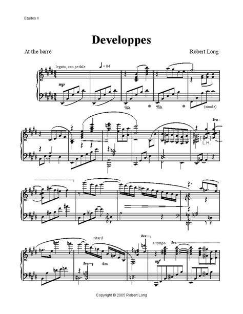 Piano Sheet Music For Ballet Class Etudes Ii Ballet Class Music By Robert Long Cd Mp3