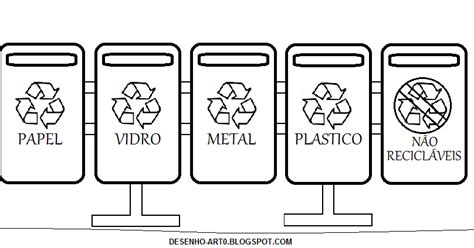 Lixeiras Recicláveis Para Colorir