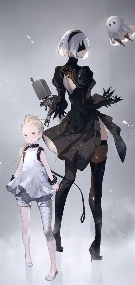 Fio And 2b Nier Reincarnation Nier Automata 3375x7125 R