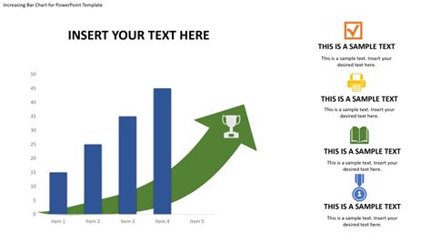 D Bar Chart Growth For Powerpoint Template Slidevilla