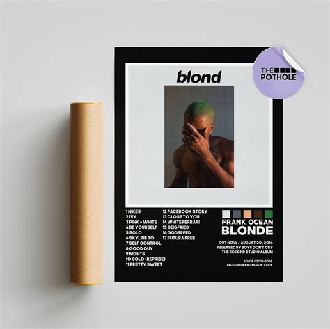 Frank Ocean Posters Blonde Poster Blonde Tracklist Album Cover Poster Poster Print Wall