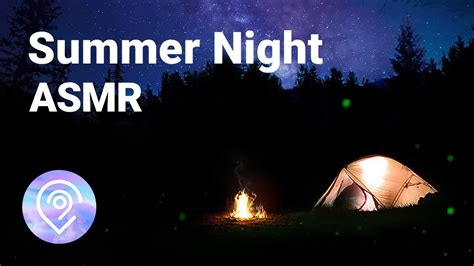 Asmr Summer Nigh Forest Night Campfire Crickets Youtube