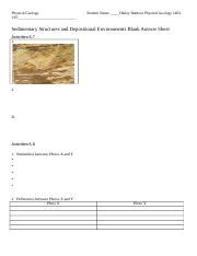 Sedimentary Structures And Depositional Environments Blank Answer Sheet