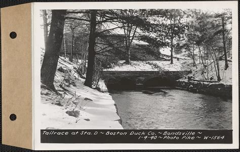 Tailrace At Station D Boston Duck Co Bondsville Palmer Mass Jan 4 1940 Swift River