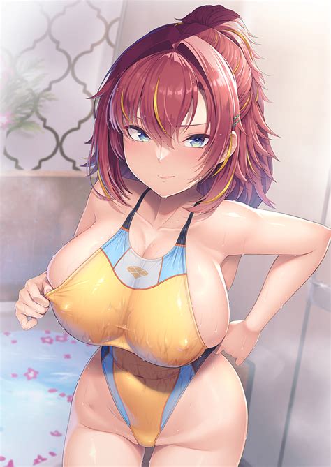 Hassen 8cm Original Commentary Request 1girl Bathtub Blonde Hair Blue Eyes Breasts