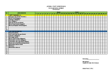 Jadwal Piket Kebersihandocx Pdf