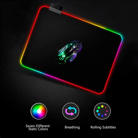 Mouse Pad Large RGB LED Gaming Mouse Pad Gamer Mousepad LED Light Illu ...