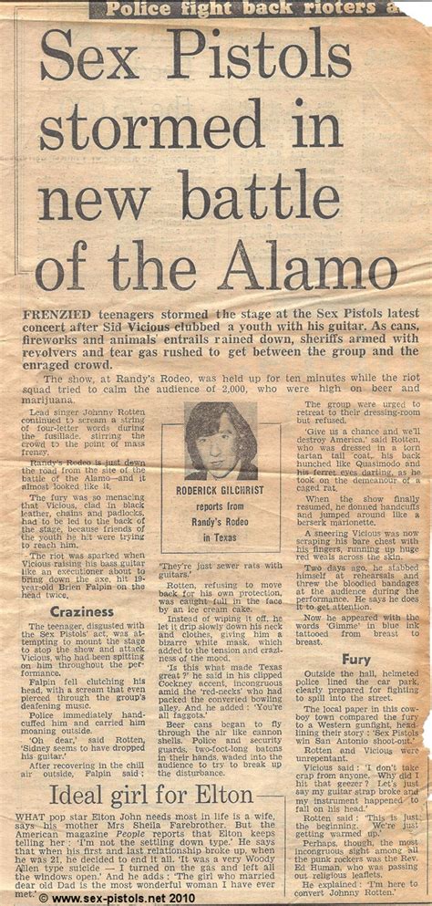 God Save The Sex Pistols Randy S Rodeo Press Cutting