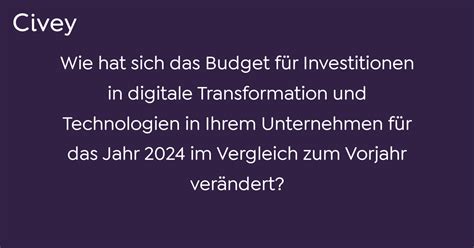 Civey Umfrage Wie hat sich das Budget für Investitionen in digitale