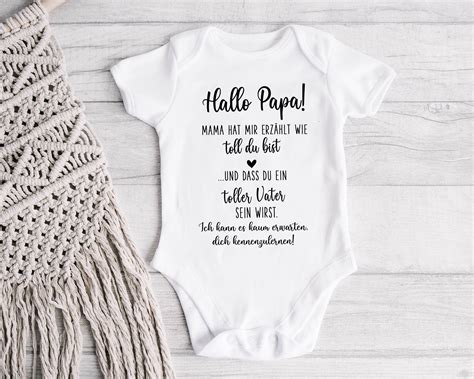 Babybody Hallo Papa Schwangerschaftsverkündung Du wirst Etsy de