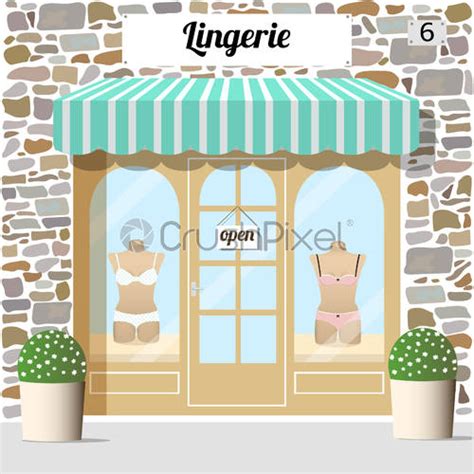 Lingerie Shop Building Facade Of Stone Stock Vector Crushpixel