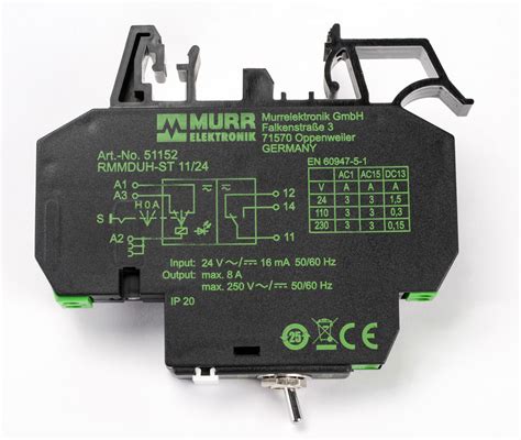 Interface Relay: 8A, SPDT, 35mm DIN rail mount (PN# 51152 ...