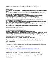 Week 4 Template Docx NR351 Week 4 Professional Paper Worksheet