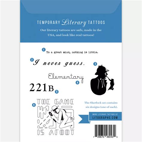 The Adventures Of Sherlock Holmes Tattoo Pack 6 Designs The