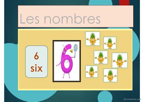 Les Nombres De 1 à 10 English Esl Powerpoints