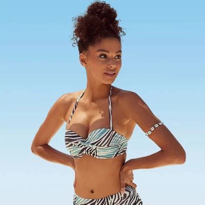 Women S Zebra Print Bandeau Bikini Swimsuit Top LASCANA Target