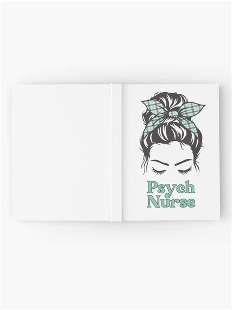 Cuaderno De Tapa Dura Psych Enfermera Messy Bun Vida Enfermera