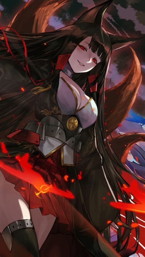 Papel De Parede Para Celular Anime Azur Lane Akagi Pista Azul