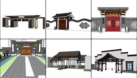 6552 Download Free Sketchup Chinese Gates Models 3 Sketchup Models