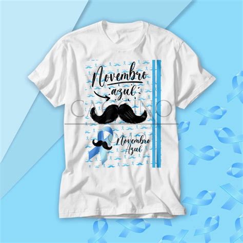 Camiseta Unissex Campanha Novembro Azul Prevenção Cancer Elo7