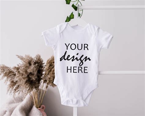 Baby Bodysuit Mockup White Onesie Mock Up Babygrow Mockup Etsy Uk