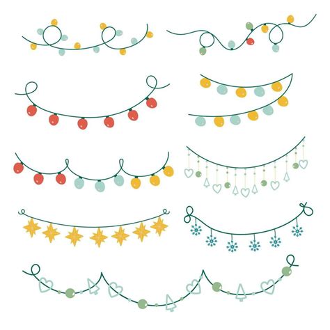 Hand drawn festive garland. Christmas 27569847 Vector Art at Vecteezy