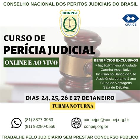 Com Parceria Do Cra Ce Curso De Perícia Judicial Será Online E Noturno