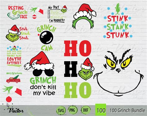 Files The Grinch Svg Bundle 90 Layered Item Clipart Cricut Digital Vector Cut Files Unique