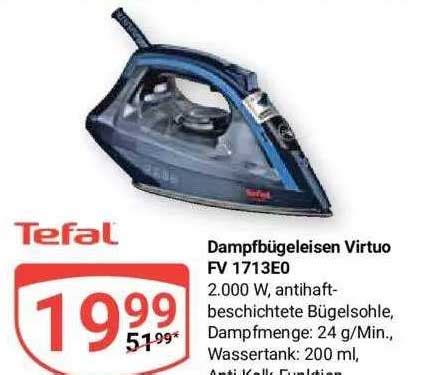 Tefal Dampfbügeleisen Virtuo Fv1713e0 Angebot bei Globus - 1Prospekte.de
