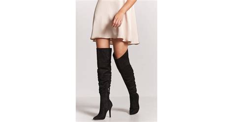 Forever 21 Ruched Faux Suede Thigh High Boots Best Thigh High Boots Popsugar Fashion Photo 6