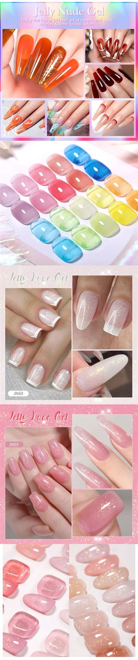 Born Pretty Ml Colors Soak Off Long Lasting Nude Pink Transparent Jelly Gel Uv Color Gel