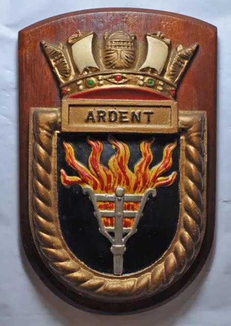 Hms Ardent Royal Navy Ships Crest Plaque £1999 Picclick Uk