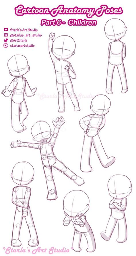 Best 13 Drawing Cartoon Child Poses Starlas Art Studio Desenho De