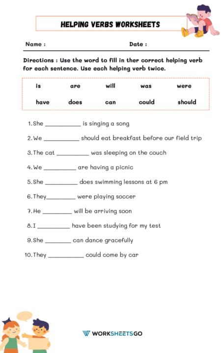 Verbs For First Graders Worksheets Worksheetsgo