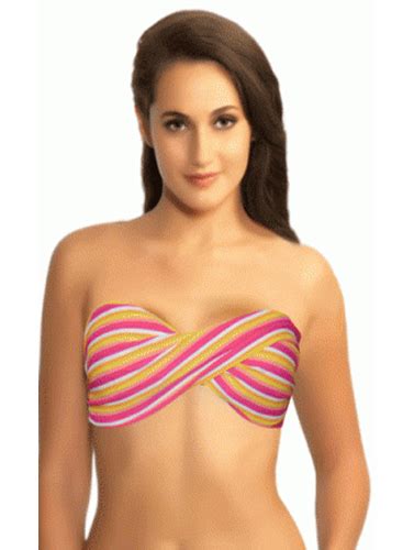 Lkw Sexy Feminine Strips Print Halter Bikini Top