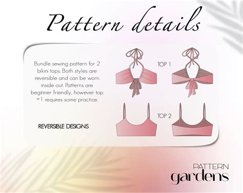 Bikini Sewing Pattern Beginner Swimsuit Pattern XS 4XL Bathing Suit Pattern Plus Size Bikini