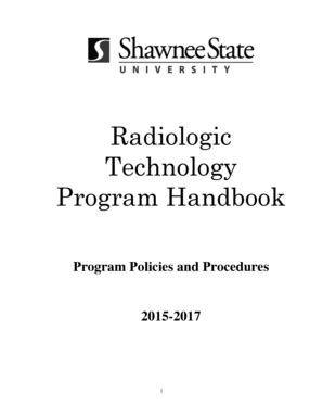 Fillable Online Shawnee Radiologic Technology Program Handbook