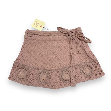 Saia rendada rosa nude Rosa Chá P 14 anos Babylooks