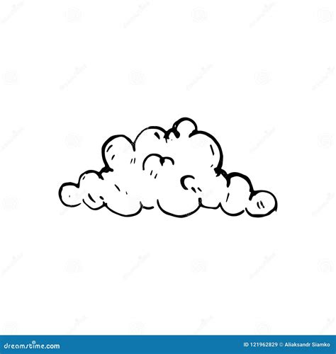 Icono Handdrawn Del Garabato De La Nube Bosquejo Negro Dibujado Mano